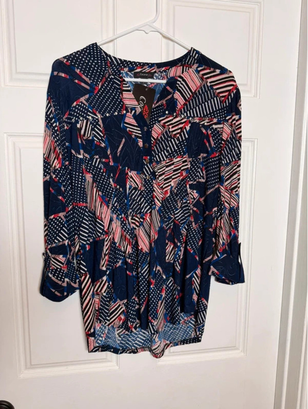 Cocomo NEW Red White Blue Top Large